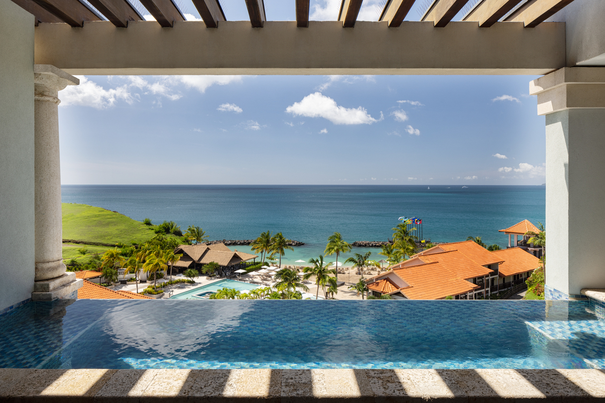 view of the sea from Sandals Grenada resort